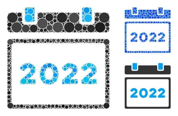 2022年日历图标拼图 — 图库矢量图片