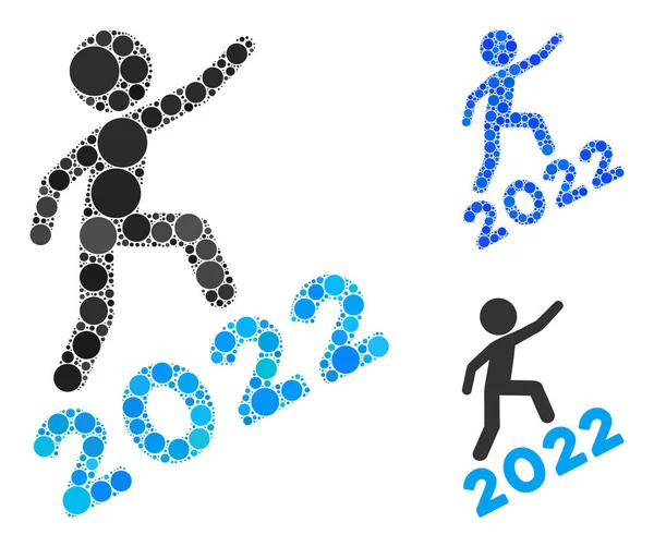 环人攀爬2022冰锥胶合带 — 图库矢量图片