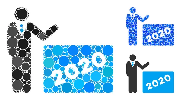 Dot 2020 소개 Man Icon Mosaic — 스톡 벡터