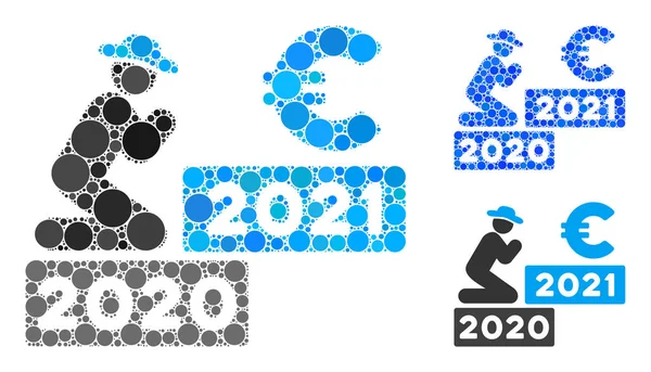 วงกลมสุภาพบุรุษอธิษฐานยูโร 2021 Icon Mosaic — ภาพเวกเตอร์สต็อก