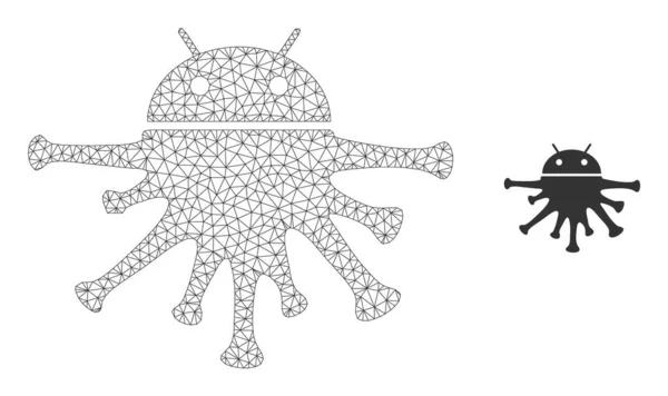 Modèle de cadre de fil de maille vectorielle Nanobot — Image vectorielle