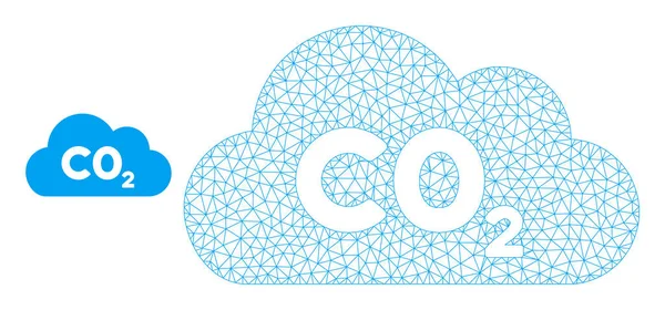 Modèle 2D de maille vectorielle de nuage de gaz CO2 — Image vectorielle