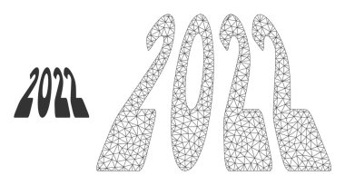 2022 Perspektif Rakamlar Vektör Ağ Gövdesi Modeli