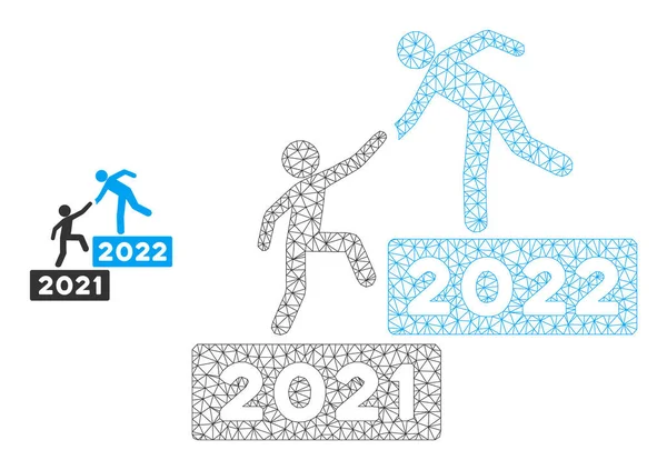 2022 Business Steps Vector Mesh μοντέλο δικτύου — Διανυσματικό Αρχείο