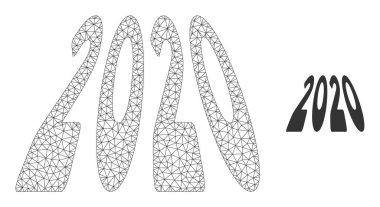 2020 Perspektif Rakamlar Vektör Ağ Modeli