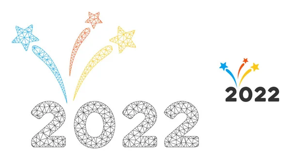 2022 Modelo de canal de malla vectorial de fuegos artificiales — Vector de stock