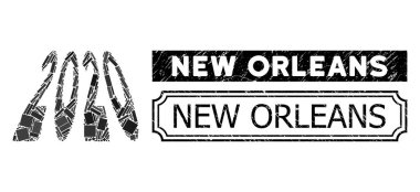 New Orleans Notches ve 2020 Perspektif Rakamları Dikdörtgen Ögeler Kolajını Çizdi