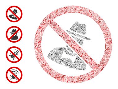 Kapak Casus Yok Simge Vektör Kolajı