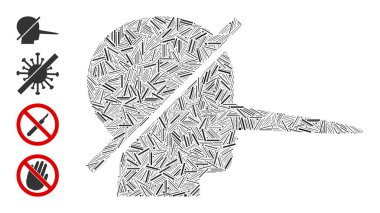 Doğrusal Yalancı Yok Simge Vektör Kolajı