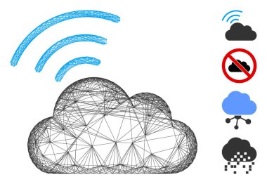 Ağ Wi-Fi Bulut Vektör Ağı
