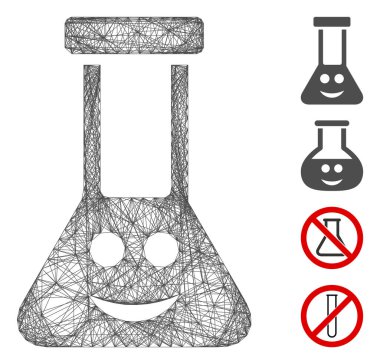 Net Gülümseyen Kimya Cam Vektör Ağı