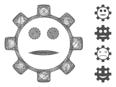 Ağ Dişlisi Yüzü Tarafsız Güleç Vektör Ağı