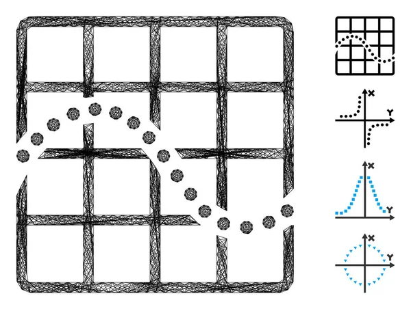 Graphique de fonction linéaire Maille vectorielle — Image vectorielle