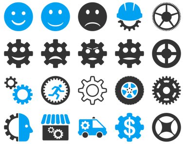 Araçlar ve gülümseme Gears simgeler
