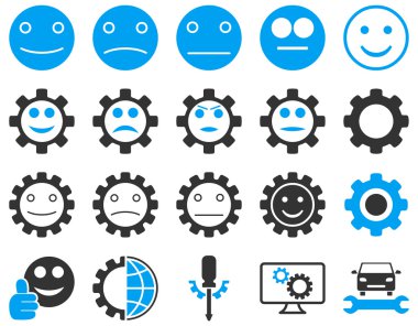 Araçlar ve gülümseme Gears simgeler