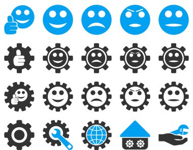 Ayarları ve gülümseme Gears simgeler