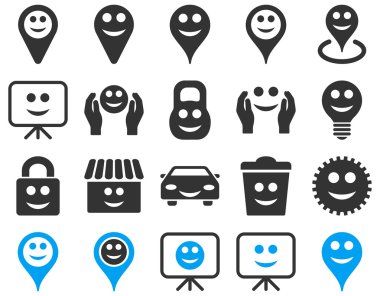 Araçlar, seçenekler, gülümsüyor, nesneleri simgeler