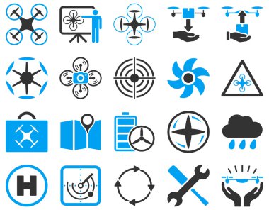 Hava uçak ve quadcopter aracı simgeler