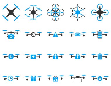Hava uçak ve quadcopter aracı simgeler