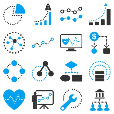 Dotted vector infographic business icons clipart