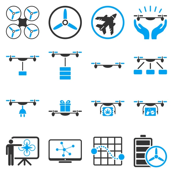 Drone verzending pictogrammenset — Stockvector