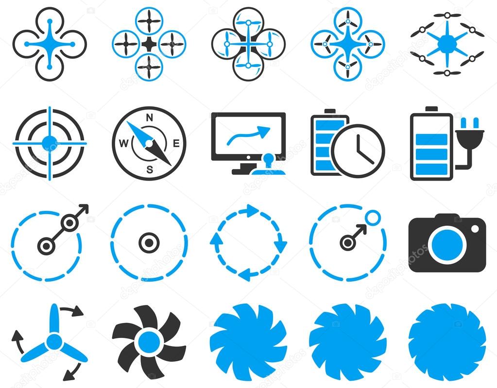 Air drone and quadcopter tool icons