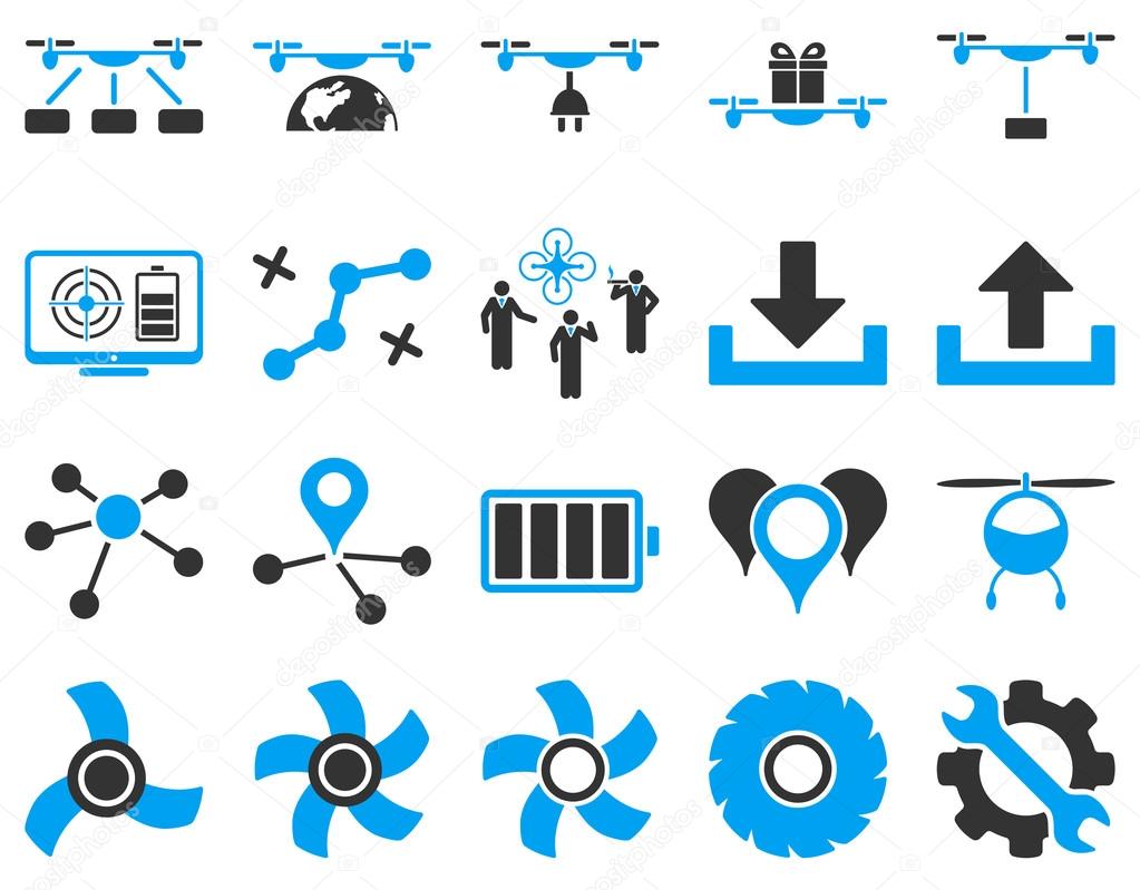 Air drone and quadcopter tool icons