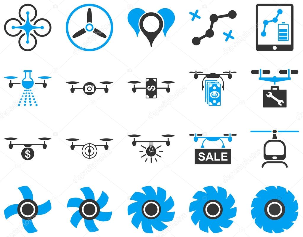 Air drone and quadcopter tool icons