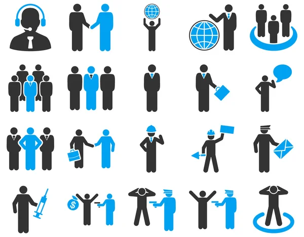 Gestione e occupazione delle persone icon set . — Foto Stock