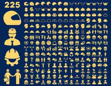 İş güvenliği ve kask Icon Set.