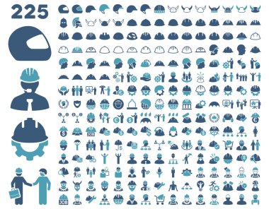 İş güvenliği ve kask Icon Set.