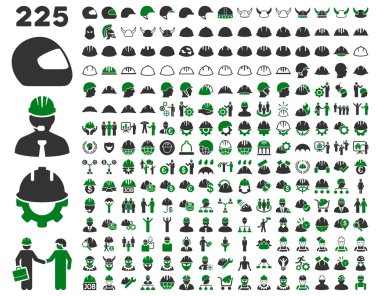 İş güvenliği ve kask Icon Set.