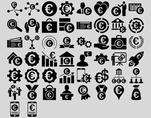 Ícones de negócios do euro — Vetor de Stock