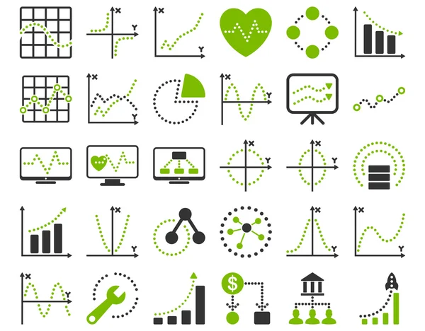 Punktierte Charts-Symbole — Stockvektor