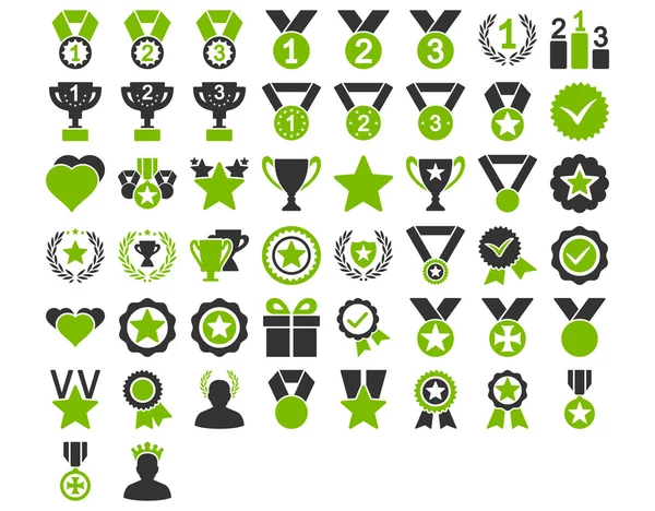 Competição e ícones de prêmios — Vetor de Stock