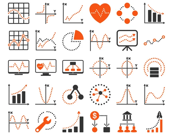 Punktierte Charts-Symbole — Stockvektor