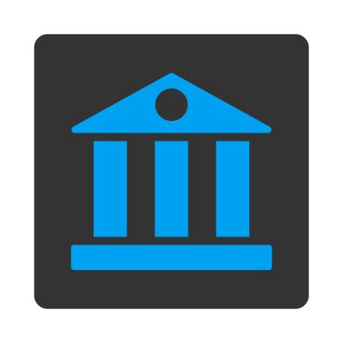 Banka düz mavi ve gri renkler düğmesini yuvarlak