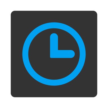 Saat düz mavi ve gri renkler düğmesini yuvarlak