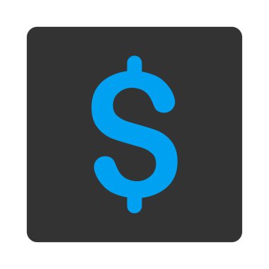 Doları düz mavi ve gri renkler düğmesini yuvarlak