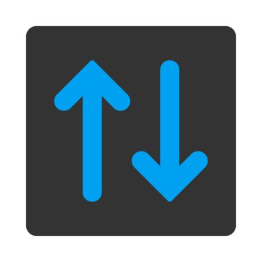 Fiske vurmak dikey düz mavi ve gri renkler yuvarlak düğmesi