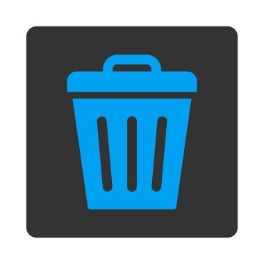 Çöp Can düz yuvarlak mavi ve gri renkler düğmesi