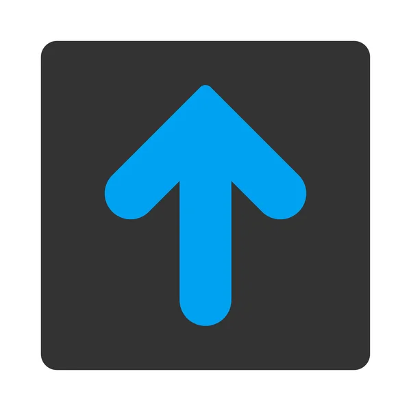 Flecha arriba plana azul y gris colores botón redondeado — Archivo Imágenes Vectoriales