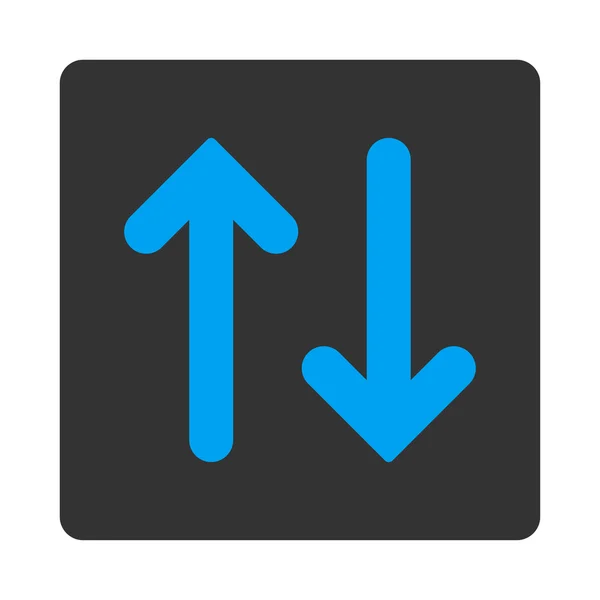 Tlačítko zaoblený Flip vertikální plochá modré a šedé barvy — Stockový vektor