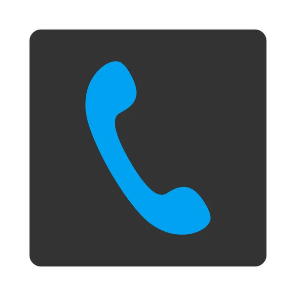 Телефон голубой и серый цвета округлая кнопка — стоковый вектор