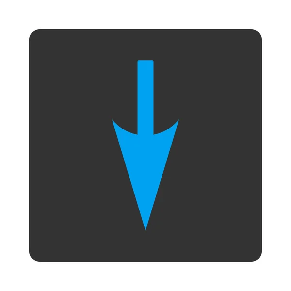Skarpa NEDPIL platt blå och grå färger rundade knappen — Stock vektor