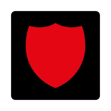 Kalkan yuvarlak düz yoğun kırmızı ve siyah renkleri düğmesini