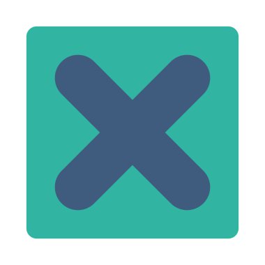 Düz kobalt ve yuvarlak mavi renkleri düğmesini iptal