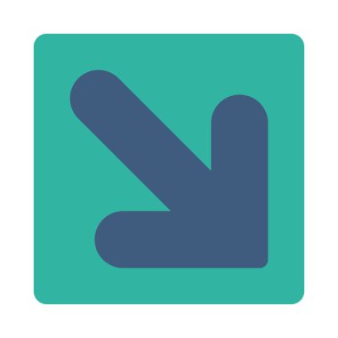 Ok aşağı sağ düz kobalt ve yuvarlak mavi renkler düğmesi