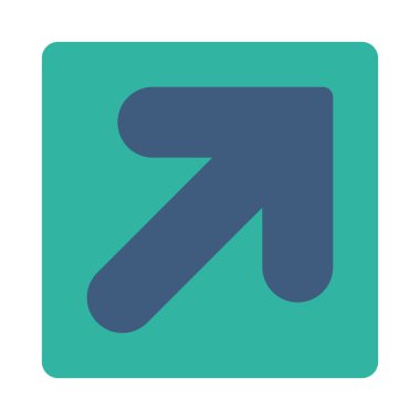 Ok yukarı sağ düz kobalt ve yuvarlak mavi renkler düğmesi