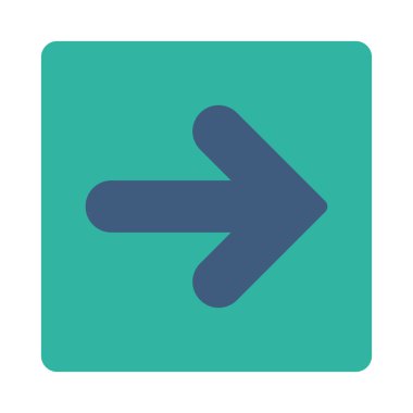 Ok sağ düz kobalt ve yuvarlak mavi renkler düğmesi